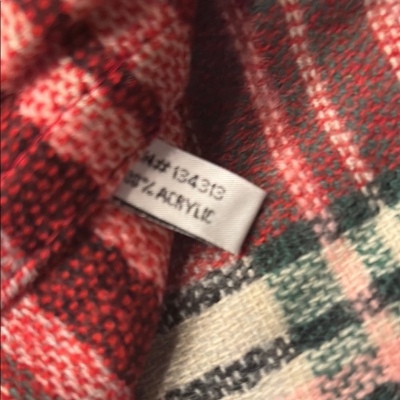 Plaid Infinity Scarf in Red and Green - Picture 2 of 5